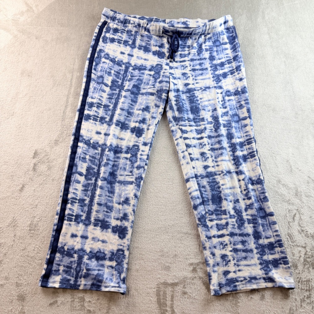 Lucky Brand Tie Dye Pajama Pants Blue White Women's Large L Lounge Sleepwear